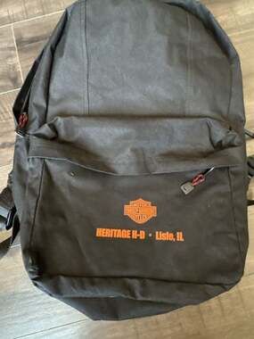 Harley-Davidson Heritage H-D Lisle, IL Black Canvas Backpack Leed's